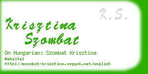 krisztina szombat business card